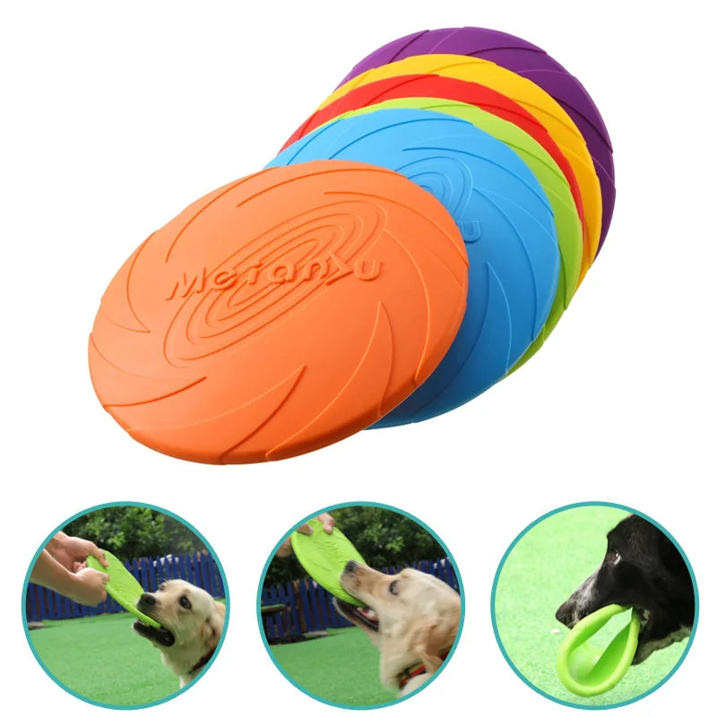 Flying Disc Dog Toy | Silicone Material Sturdy Bite-Resistant Puppy Toys | Bite Mark Repairable