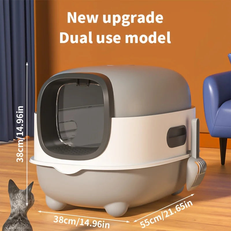 Closed Cat Litter Box | Splash-Proof Odor Isolation | Kitten Litter Foldable Design