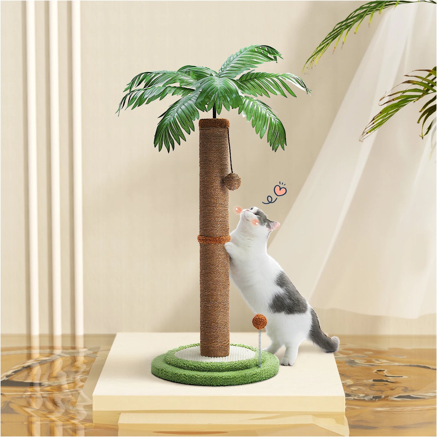 Cat Scratching Post | Kitten Scratcher with Interactive Balls | Sisal Covered Indoor Pet Scratch Posts