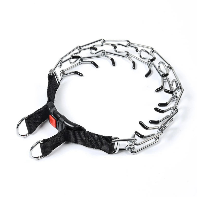 Stimulating Training Dog Collar | Detachable Stainless Steel Metal Collar with Rubber Tips