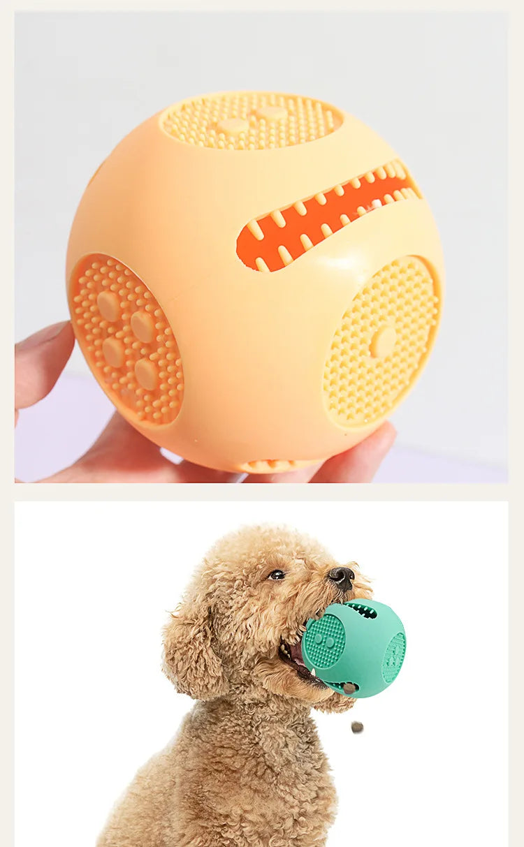 Silicone Pet Dog Toys | Anti-Bite Dog Chew Toys | Tooth Cleaning Leaking Food Ball