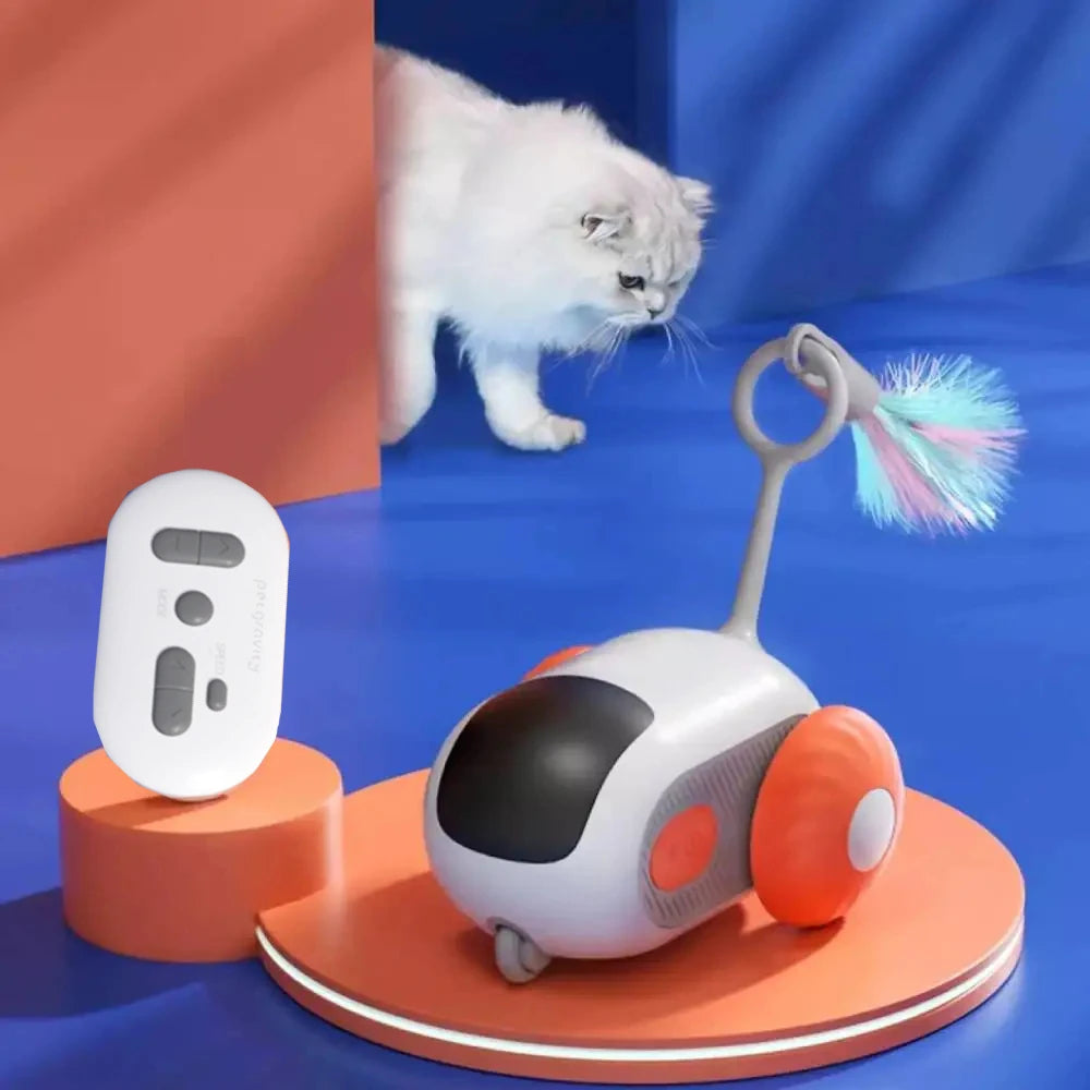 Interactive Smart Cat Toy | Automatic Moving Remote Controlled Kitten Toy Car