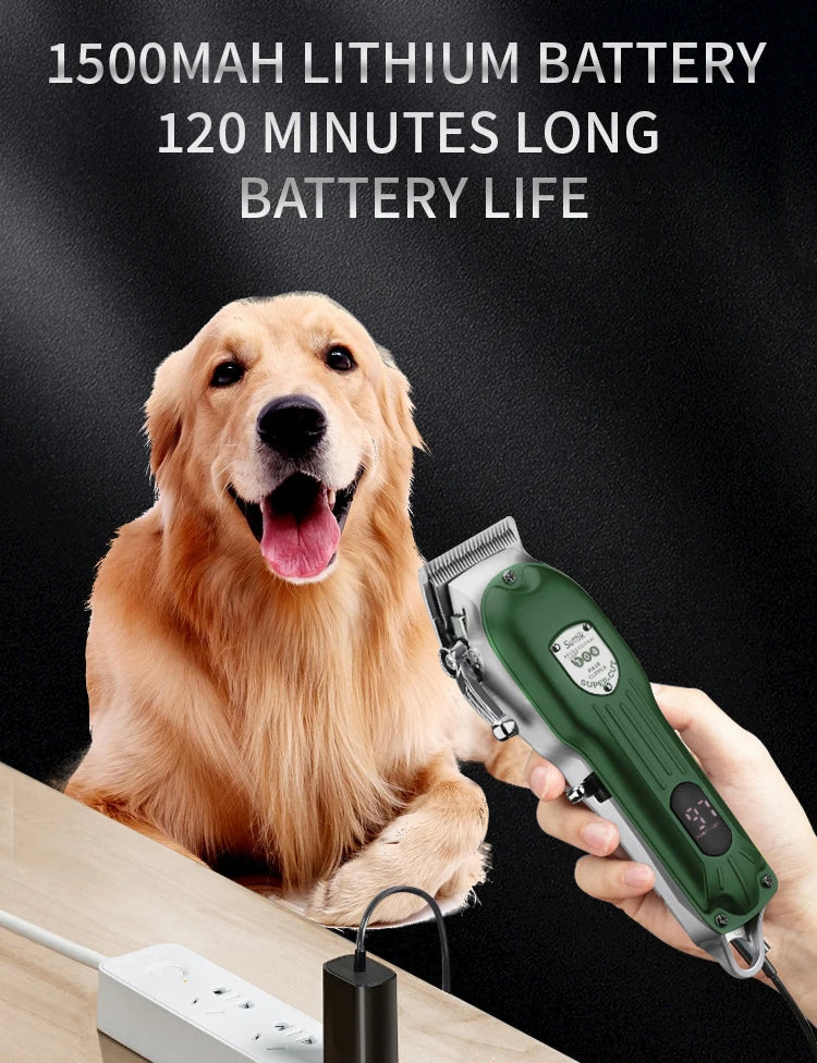 Professional Dog Hair Clipper | Metal Rechargeable Pet Trimmer | Cat Fur Grooming Shaver