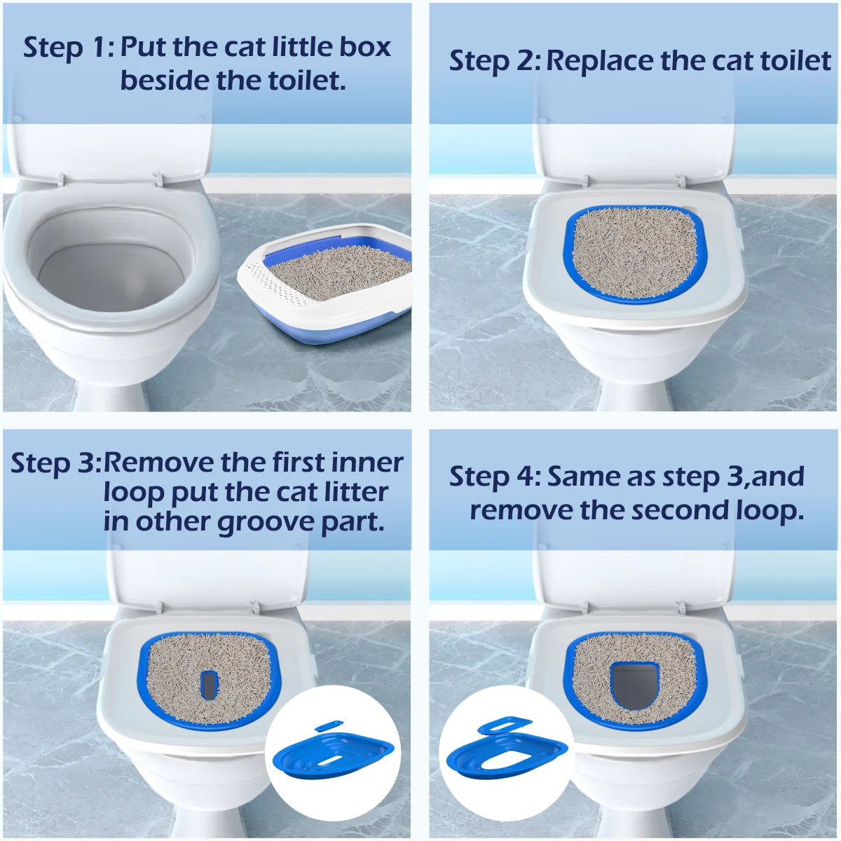 Cat Toilet Trainer Litter Box | Kitten Toilet Training | Reusable Simple Installation