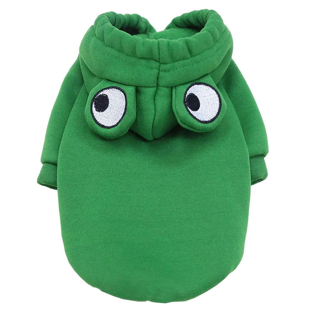 Soft Warm Cat Clothes | Kitten Frog Halloween Cosplay | Pet Green Sweatshirt Hoodie