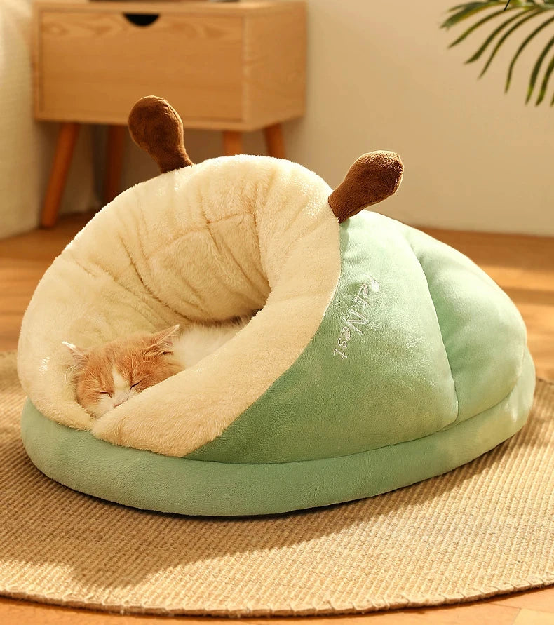 Winter Warm Pet Bed | Soft Cozy Cat Cave | Kitten House Nest Sleep Bag