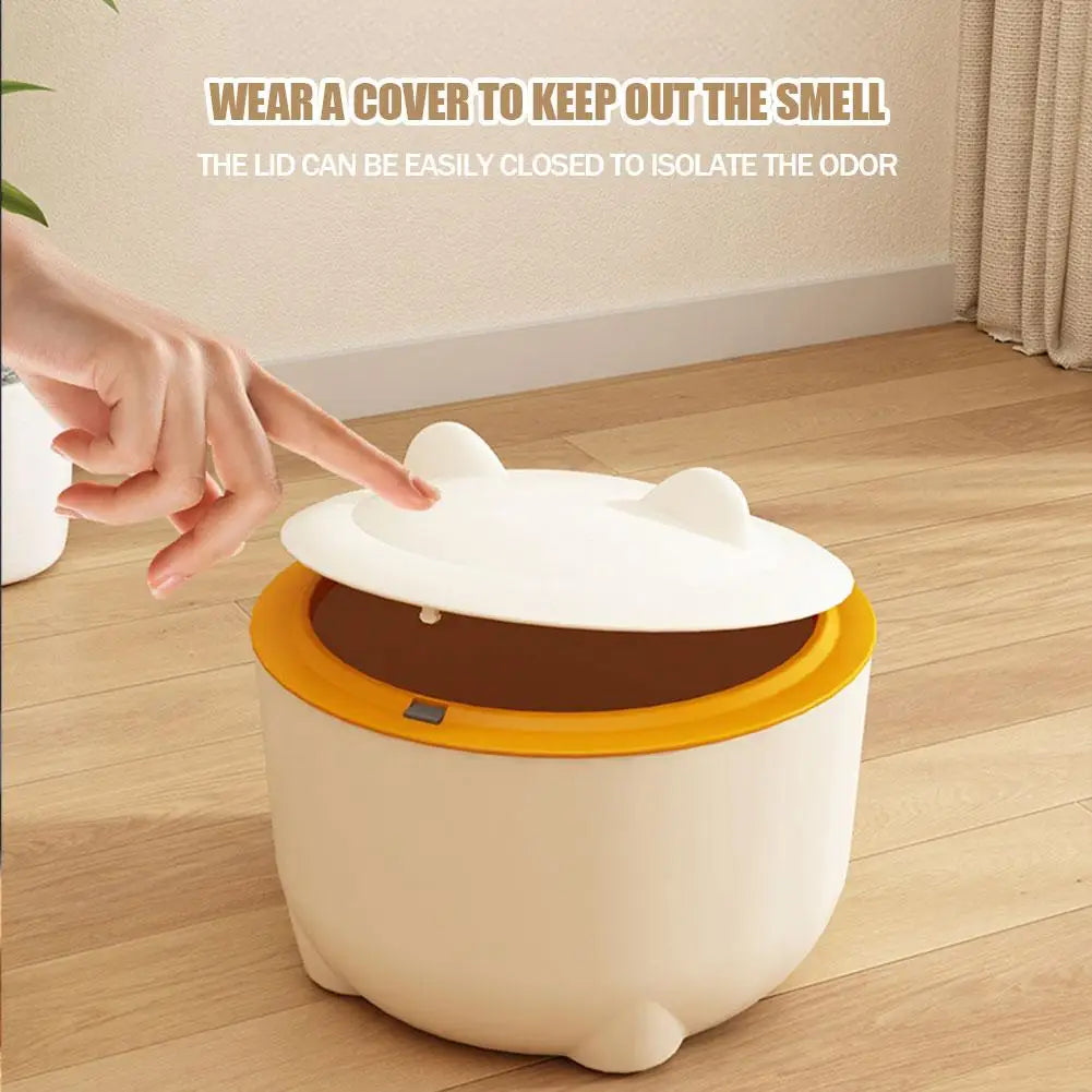 Cat Litter Special Trash Can | Fully Enclosed Design | PP Material Wear-Resistant Bottom