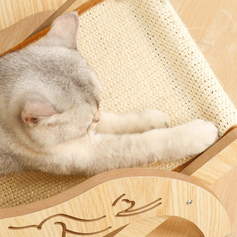 Wooden Cat Scratcher Board | Adjustable Kitten Recliner | Pet Sleeping Bed