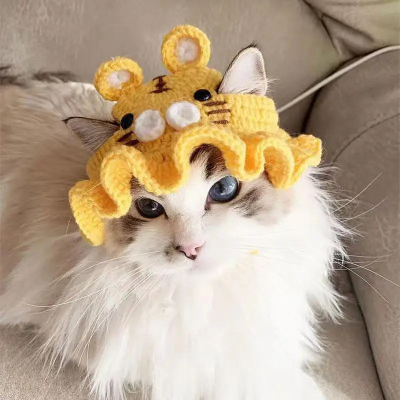 Funny Pet Costume | Cat Chinese Tiger Head Cap | Kitten Traditional Hat