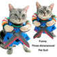 Pet Halloween Costume | Cat Outfit with Adjustable Straps | Kitten Scissor-Shaped Suit