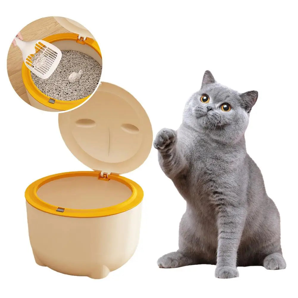 Cat Litter Special Trash Can | Fully Enclosed Design | PP Material Wear-Resistant Bottom