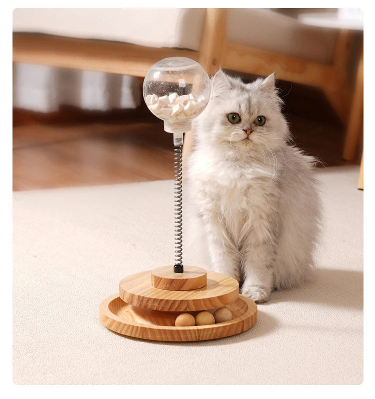 Interactive Pet Toy | Cat Turntable Toys | Kitten Playing Slow Feeders