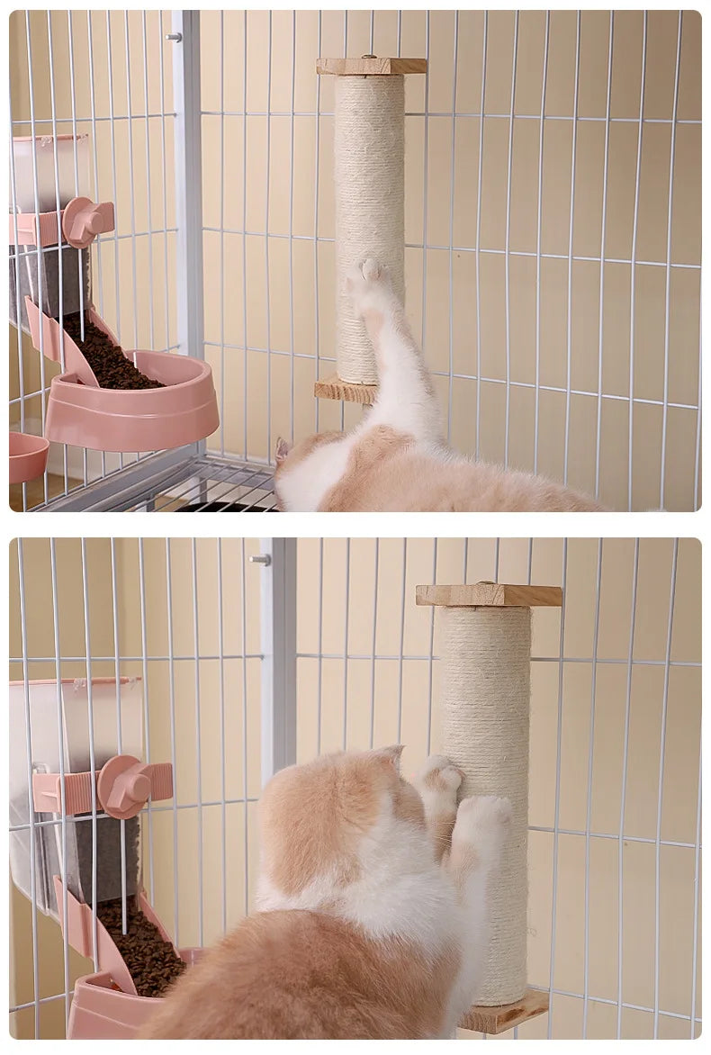 Cat Scratching Post for Crate Cage with Self Groomer | Kitten Scratcher Grinding Claws Toys