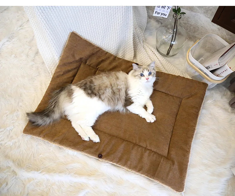 Warm Thickened Cat Bed | Multifunctional Foldable Pet Mat | Indoor Kitten Sleeping Mat