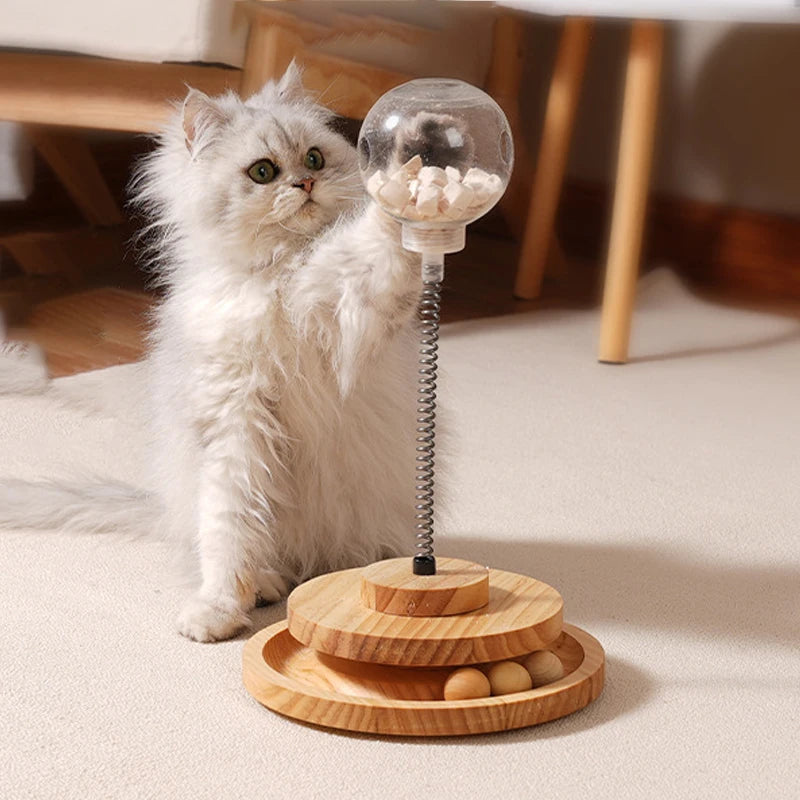 Interactive Pet Toy | Cat Turntable Toys | Kitten Playing Slow Feeders