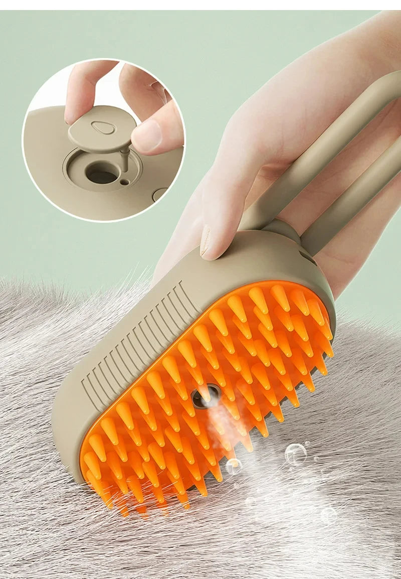 3-In-1 Cat Steam Brush | Electric Kitten Comb Pet Massage Comb | Spray Water Cat Bath Brushes