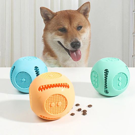 Silicone Pet Dog Toys | Anti-Bite Dog Chew Toys | Tooth Cleaning Leaking Food Ball