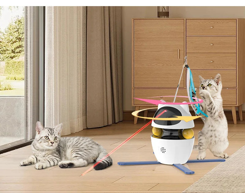 4-In-1 Electric Cat Toy | Interactive Pet Toys for Smart Kitten | LED Laser Indoor Pet Supplies